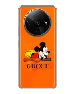 Чехол для Xiaomi Redmi A3x с картинкой «Микки Маус Gucci — оранж» Чехол для Xiaomi Redmi A3x с картинкой «Микки Маус Gucci — оранж»