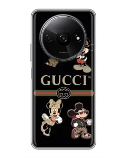 Чехол для Xiaomi Redmi A3x с картинкой «Gucci — герои Disney и монограмма» Чехол для Xiaomi Redmi A3x с картинкой «Gucci — герои Disney и монограмма»