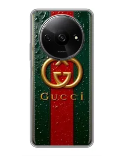 Чехол для Xiaomi Redmi A3x с картинкой «Gucci — фирменная полоса и золото» Чехол для Xiaomi Redmi A3x с картинкой «Gucci — фирменная полоса и золото»