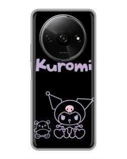 Чехол для Xiaomi Redmi A3x с картинкой «Kuromi — черный минимализм»