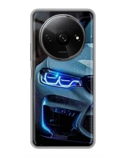 Чохол для Xiaomi Redmi A3x з картинкою «Погляд BMW з синіми фарами»