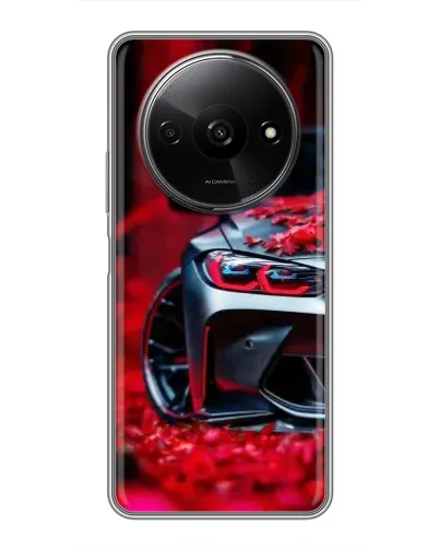 Чехол для Xiaomi Redmi A3x с картинкой «Спортивная BMW и цветы» Чехол для Xiaomi Redmi A3x с картинкой «Спортивная BMW и цветы»