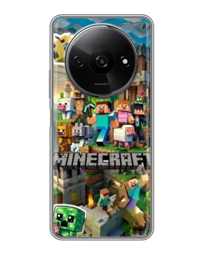 Чехол для Xiaomi Redmi A3x с картинкой «Замок Minecraft»