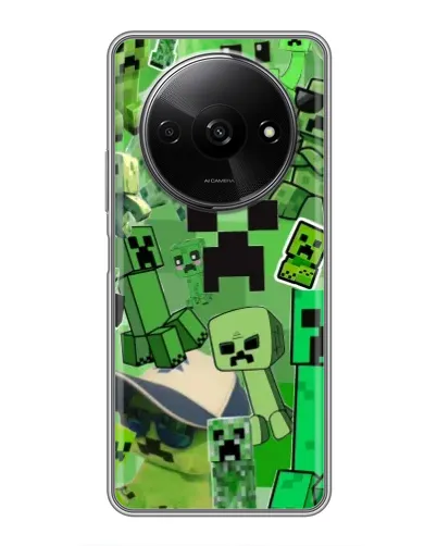 Чехол для Xiaomi Redmi A3x с картинкой «Криперы Minecraft»