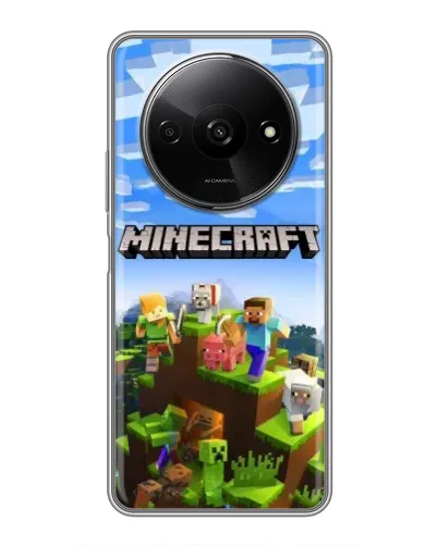 Чехол для Xiaomi Redmi A3x с картинкой «Minecraft классический мир»