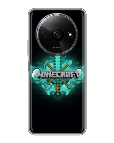 Чехол для Xiaomi Redmi A3x с картинкой «Minecraft Diamond лого»