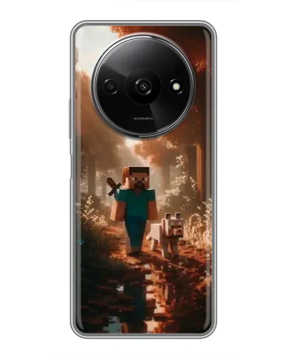 Чехол для Xiaomi Redmi A3x с картинкой «Стив в лесу»