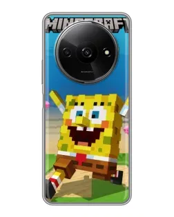 Чехол для Xiaomi Redmi A3x с картинкой «Губка Боб Minecraft» Чехол для Xiaomi Redmi A3x с картинкой «Губка Боб Minecraft»