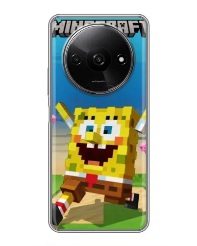 Чехол для Xiaomi Redmi A3x с картинкой «Губка Боб Minecraft» Чехол для Xiaomi Redmi A3x с картинкой «Губка Боб Minecraft»