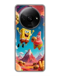 Чехол для Xiaomi Redmi A3x с картинкой «Космический фастфуд»