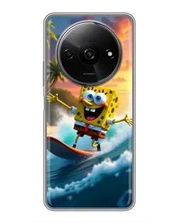 Чехол для Xiaomi Redmi A3x с картинкой «Губка Боб серфингист»