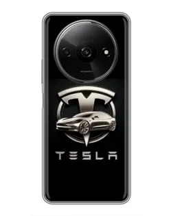 Чехол для Xiaomi Redmi A3x с картинкой «Tesla — серебристое авто» Чехол для Xiaomi Redmi A3x с картинкой «Tesla — серебристое авто»