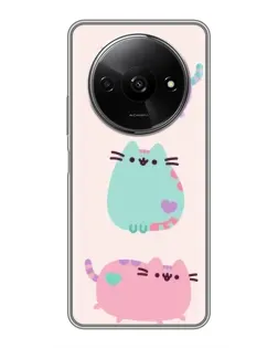 Чехол для Xiaomi Redmi A3x с картинкой «Pusheen трио»
