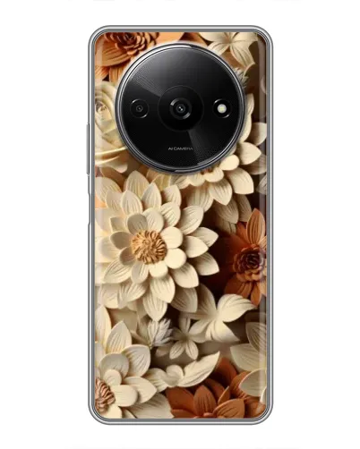Чехол для Xiaomi Redmi A3x с картинкой «Бежевый флористический декор» Чехол для Xiaomi Redmi A3x с картинкой «Бежевый флористический декор»
