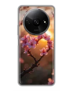 Чехол для Xiaomi Redmi A3x с картинкой «Розовый цвет сердце на фоне заката» Чехол для Xiaomi Redmi A3x с картинкой «Розовый цвет сердце на фоне заката»