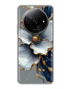 Чехол для Xiaomi Redmi A3x с картинкой «Белый цветок и золотой флюид» Чехол для Xiaomi Redmi A3x с картинкой «Белый цветок и золотой флюид»