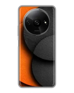 Чехол для Xiaomi Redmi A3x с картинкой «Геометрия оранжевых кругов»