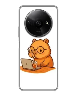 Чехол для Xiaomi Redmi A3x с картинкой «Капибара с ноутбуком» Чехол для Xiaomi Redmi A3x с картинкой «Капибара с ноутбуком»