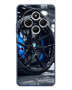 Чехол для Xiaomi Redmi A4 5G с картинкой «Колесо BMW вблизи»