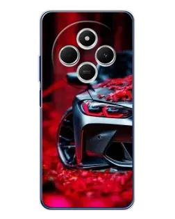 Чехол для Xiaomi Redmi A4 5G с картинкой «Спортивная BMW и цветы»