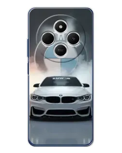 Чехол для Xiaomi Redmi A4 5G с картинкой «BMW в белом дыму»