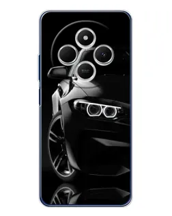 Чехол для Xiaomi Redmi A4 5G с картинкой «Черная BMW — профиль»
