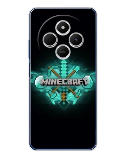 Чехол для Xiaomi Redmi A4 5G с картинкой «Minecraft Diamond лого»