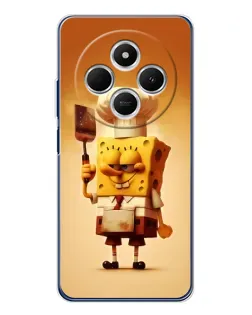 Чехол для Xiaomi Redmi A4 5G с картинкой «Губка Боб повар»