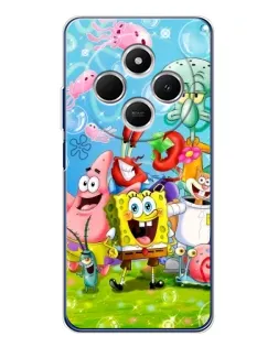 Чехол для Xiaomi Redmi A4 5G с картинкой «Губка Боб и друзья»