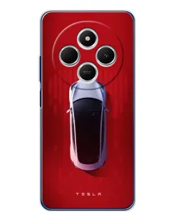 Чехол для Xiaomi Redmi A4 5G с картинкой «Tesla Top View»