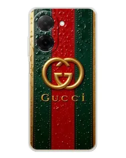 Чехол для Xiaomi Redmi A5 (EU) с картинкой «Gucci — фирменная полоса и золото»