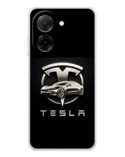 Чехол для Xiaomi Redmi A5 (EU) с картинкой «Tesla — серебристое авто»