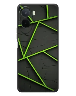 Чохол для Xiaomi Redmi A7 Pro з картинкою «Зелені геометричні лінії»