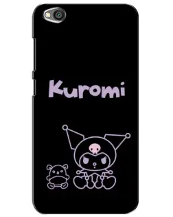 Чехол для Xiaomi Redmi Go с картинкой «Kuromi — черный минимализм»