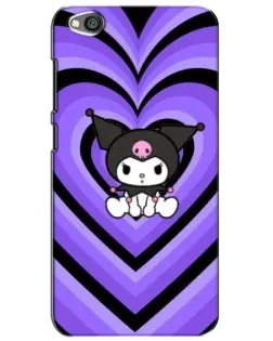 Чехол для Xiaomi Redmi Go с картинкой «Kuromi и фиолетовые сердца»