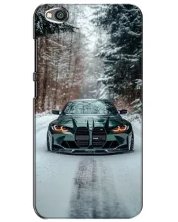 Чехол для Xiaomi Redmi Go с картинкой «BMW в зимнем лесу»