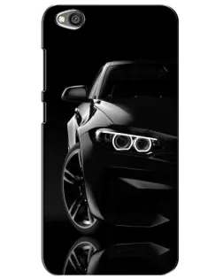 Чехол для Xiaomi Redmi Go с картинкой «Черная BMW — профиль»