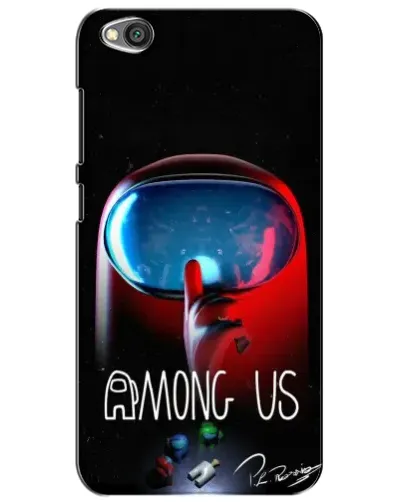 Чехол для Xiaomi Redmi Go с картинкой «Красный импостер — макро»