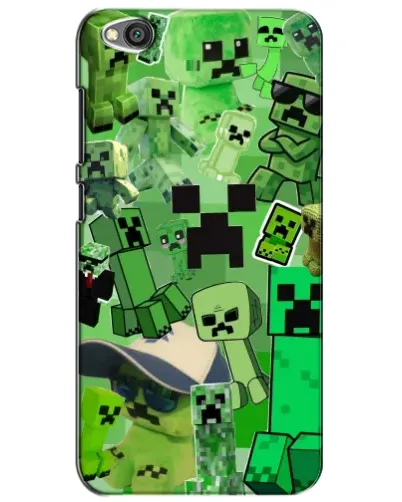 Чехол для Xiaomi Redmi Go с картинкой «Криперы Minecraft»