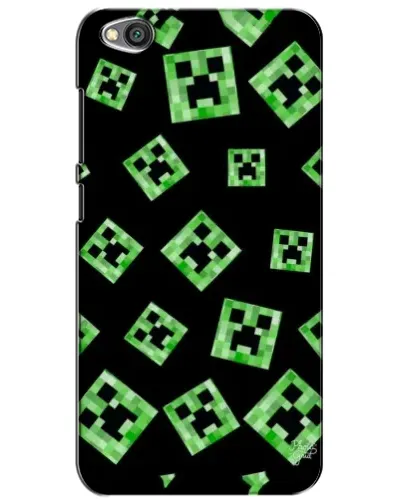 Чехол для Xiaomi Redmi Go с картинкой «Паттерн с криперами»