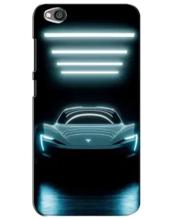 Чехол для Xiaomi Redmi Go с картинкой «Tesla в неоне»