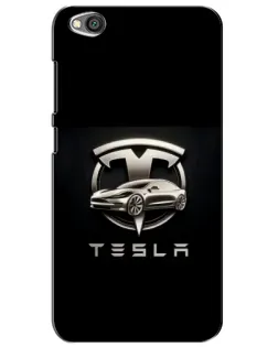Чехол для Xiaomi Redmi Go с картинкой «Tesla — серебристое авто»