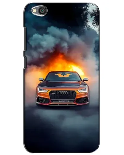 Чехол для Xiaomi Redmi Go с картинкой «Audi в огненном дыму»