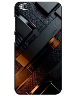 Чехол для Xiaomi Redmi Go с картинкой «Черные геометрические блоки»