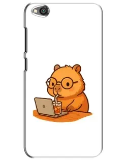 Чехол для Xiaomi Redmi Go с картинкой «Капибара с ноутбуком»