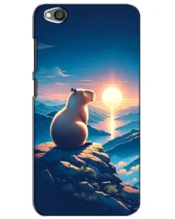 Чехол для Xiaomi Redmi Go с картинкой «Закат солнца с капибарой»