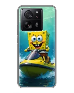 Чехол для Xiaomi Redmi K100 Pro Max с картинкой «Спанч Боб на гидроцикле»