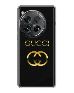 Чехол для Xiaomi Redmi K80 Pro с картинкой «Золотой логотип Gucci»