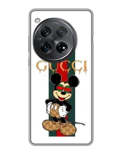 Чехол для Xiaomi Redmi K80 Pro с картинкой «Микки Маус Gucci — полосы»