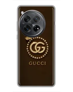 Чехол для Xiaomi Redmi K80 Pro с картинкой «Gucci — золотая бабочка»